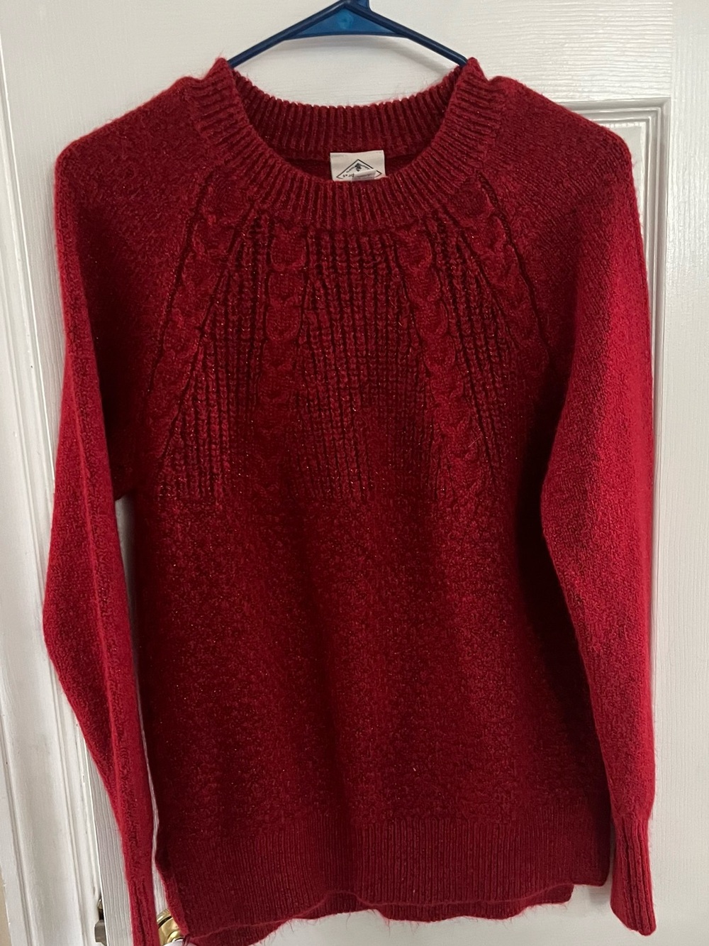 St. John's Bay Red Cable Knit Crewneck Sweater